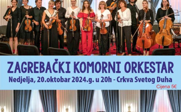 Zagrebački Komorni Orkestar nastupiće u Kotoru u nedjelju 20. oktobra